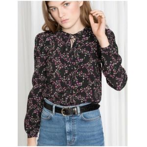 NWT & Other Stories Floral Button Up Ruffle Farmhouse Peasant Long Sleeve